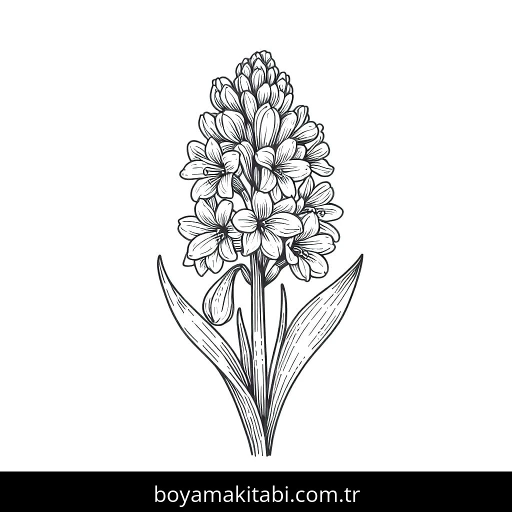 Sümbül boyama sayfası – çocuk aktivitesi, PDF indir