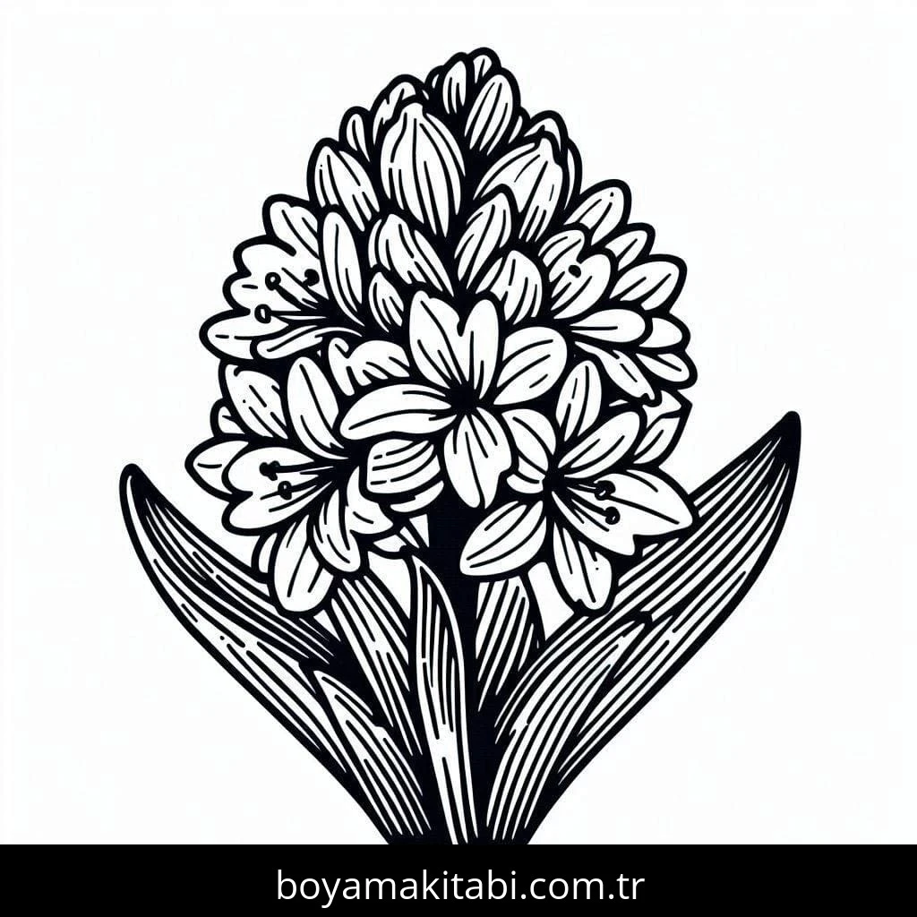 Sümbül boyama sayfası – basit çizim, kolay boyama