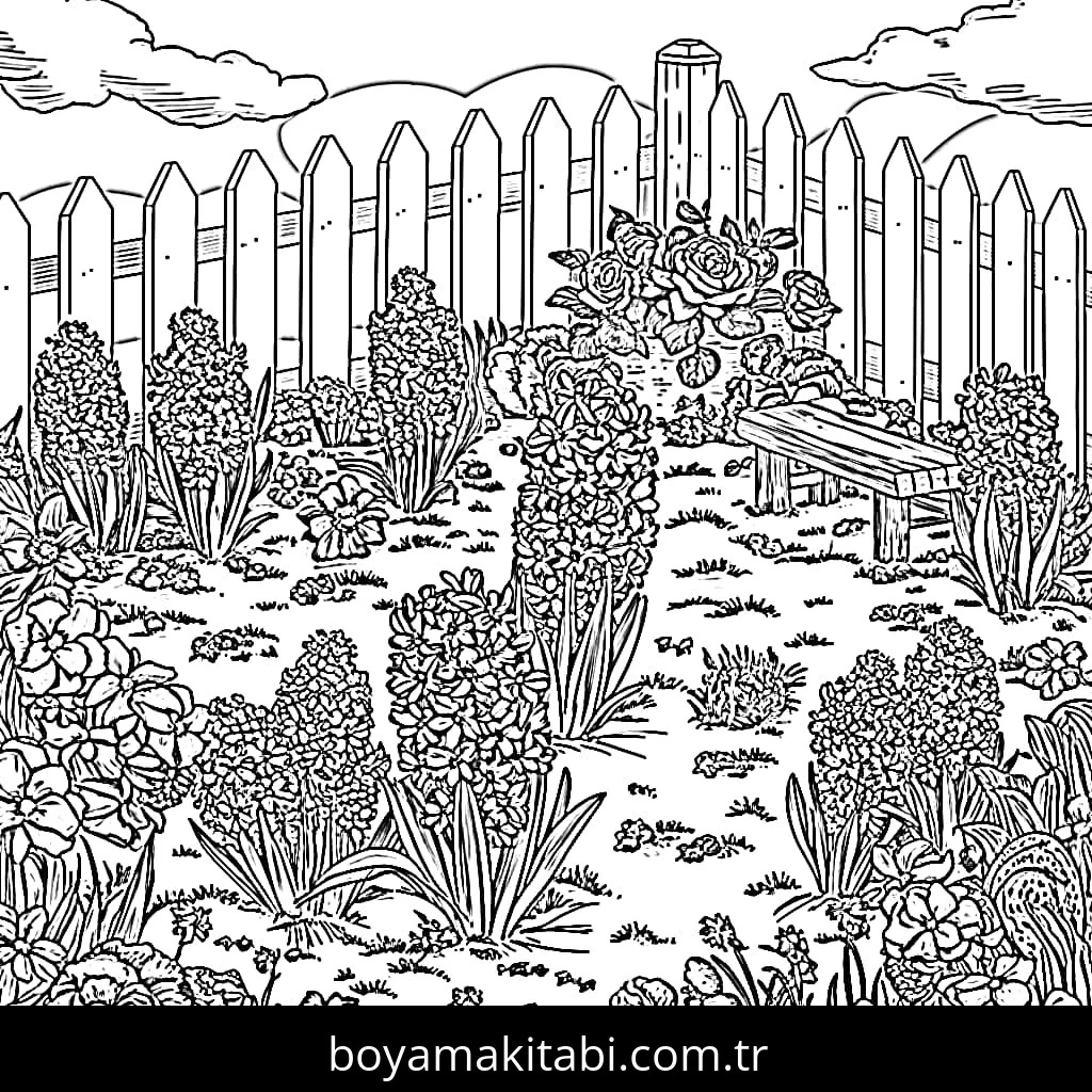 Sümbül boyama sayfası – çizgi film temalı, basit çizim
