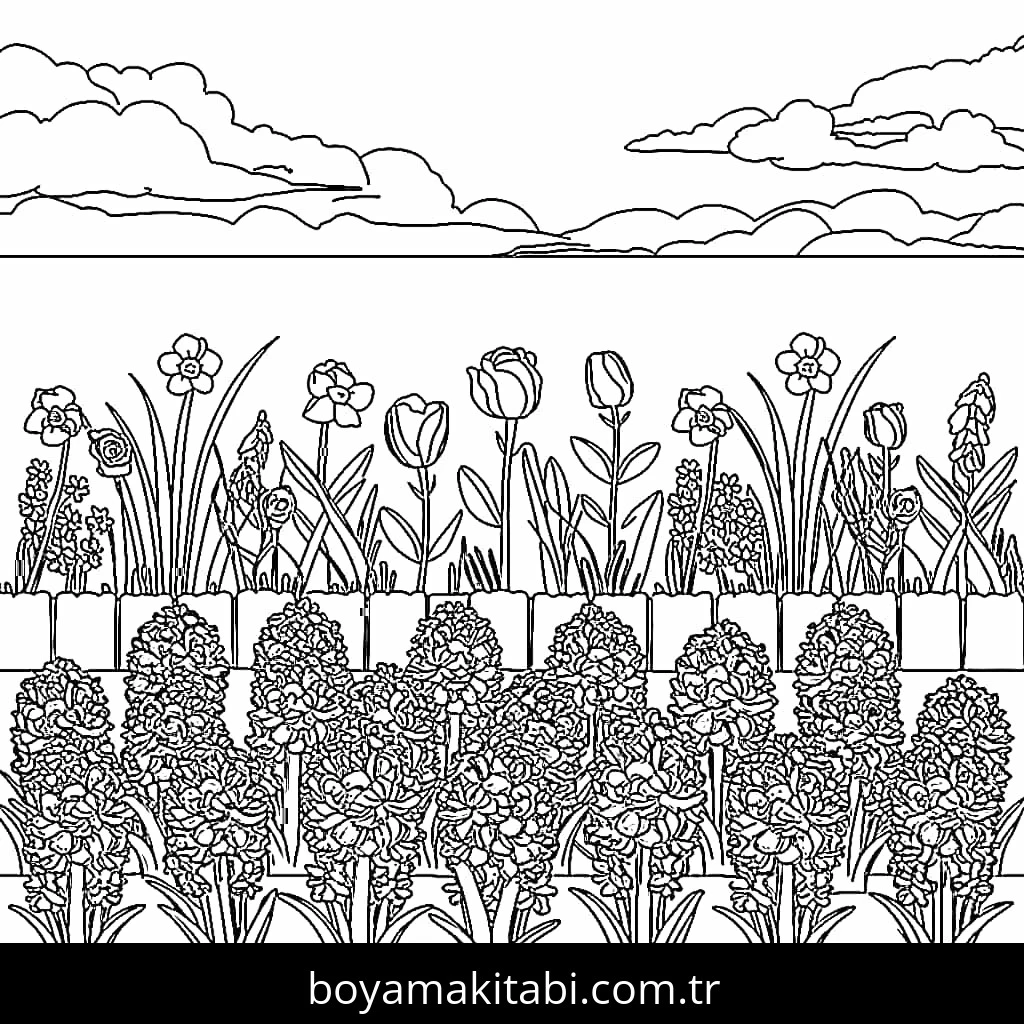 Sümbül boyama sayfası – eğitici aktivite, yaratıcılık