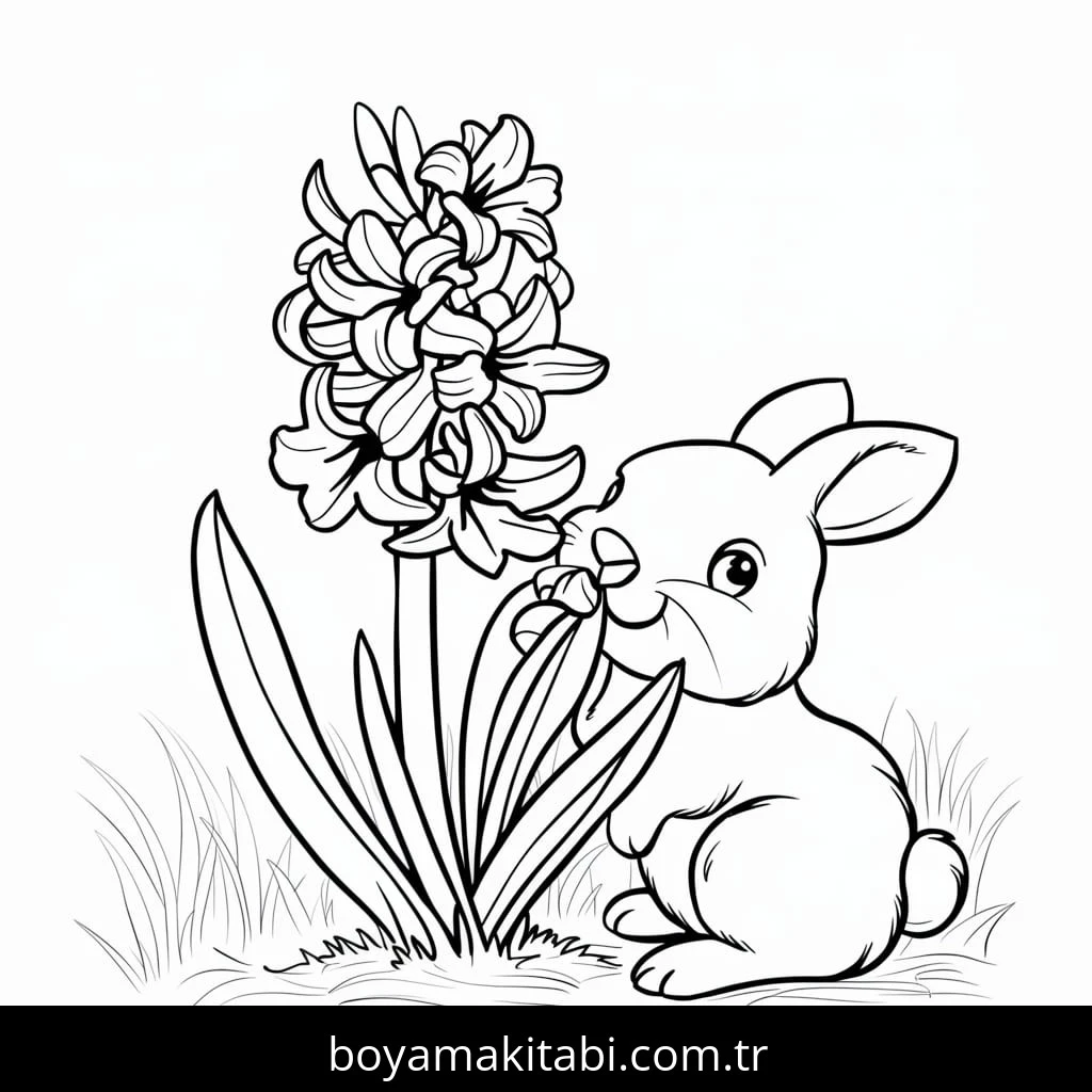 Sümbül boyama sayfası – kolay boyama, eğitici aktivite