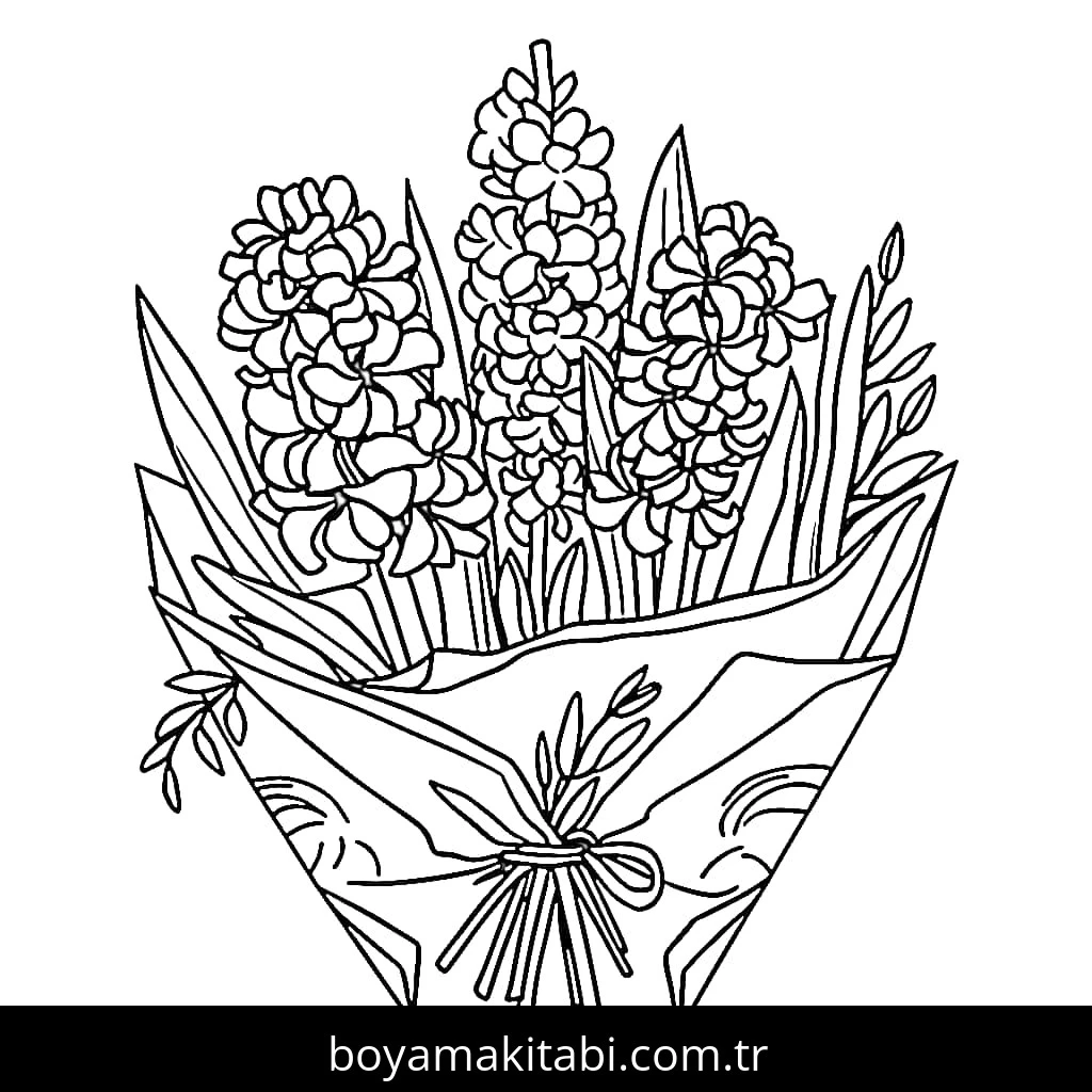 Sümbül boyama sayfası – yaratıcılığı geliştirir, keyifli zaman