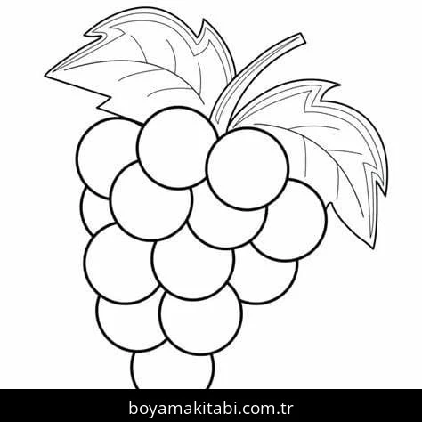 Üzümler boyama sayfası – eğlenceli etkinlik, el becerilerini geliştirir