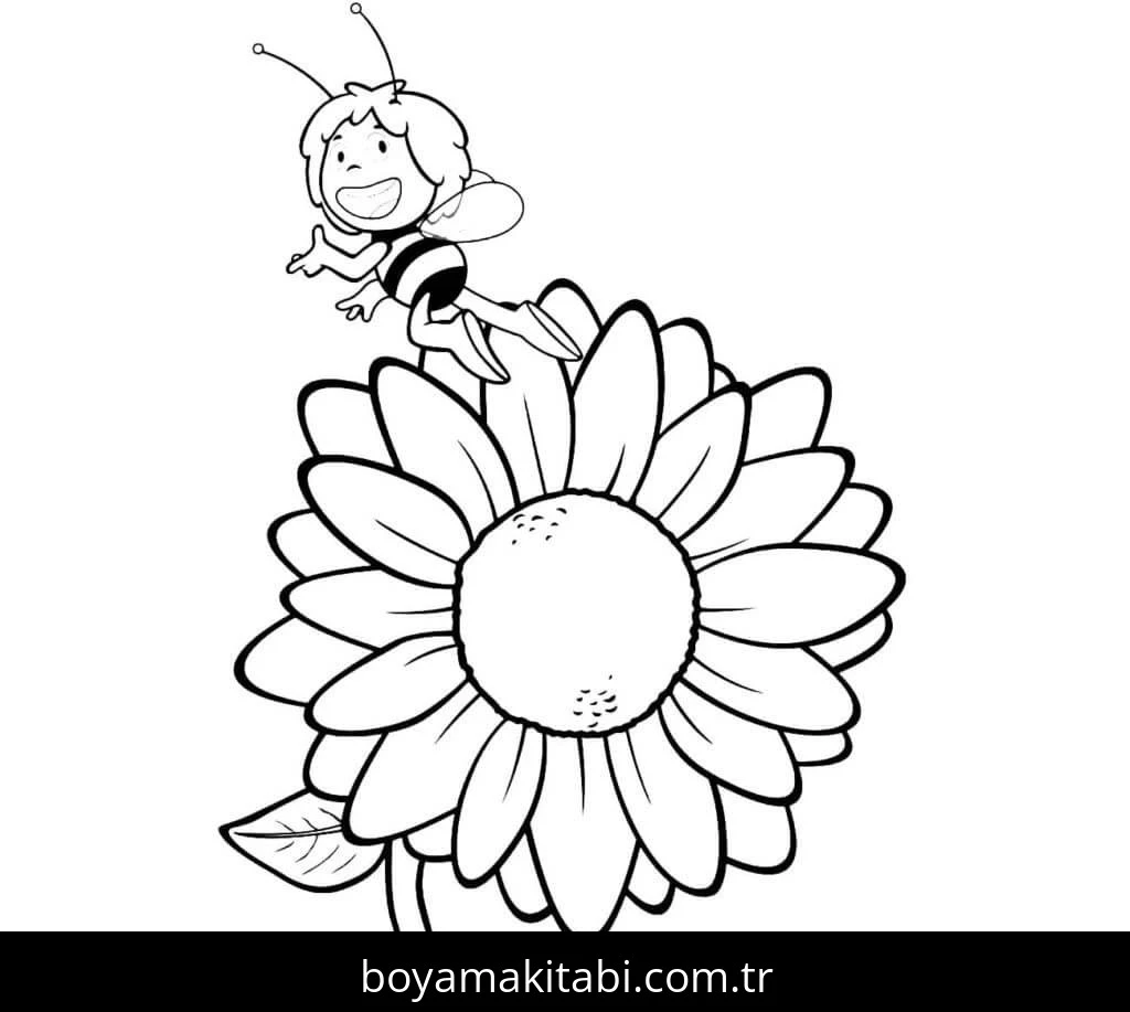 Ayçiçeği boyama sayfası #208 – tamamen ücretsiz, çocuklar için