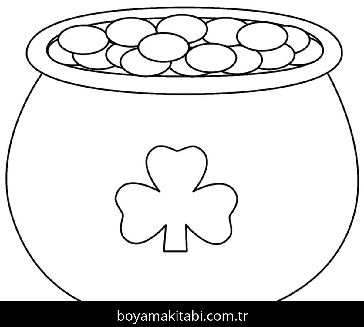 Yonca Yaprağı boyama sayfası – sanatsal çalışma, çocuklar için