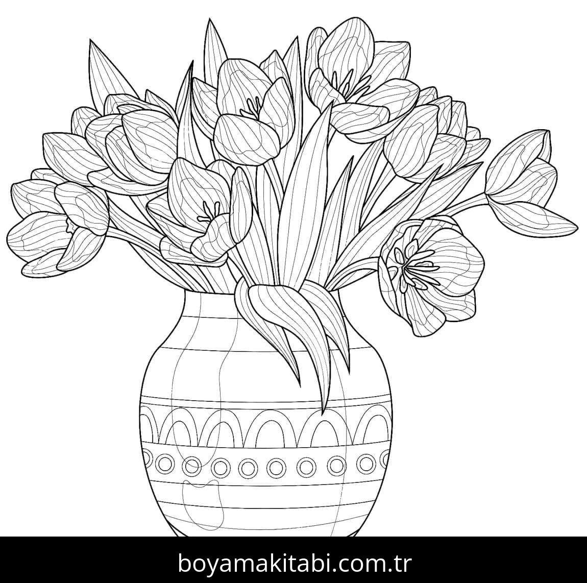Lale boyama sayfası – sanatsal çalışma, çocuklar için