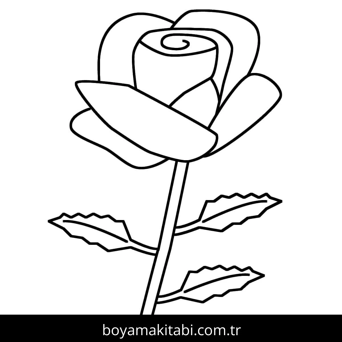 Gül boyama sayfası – çocuk aktivitesi, PDF indir