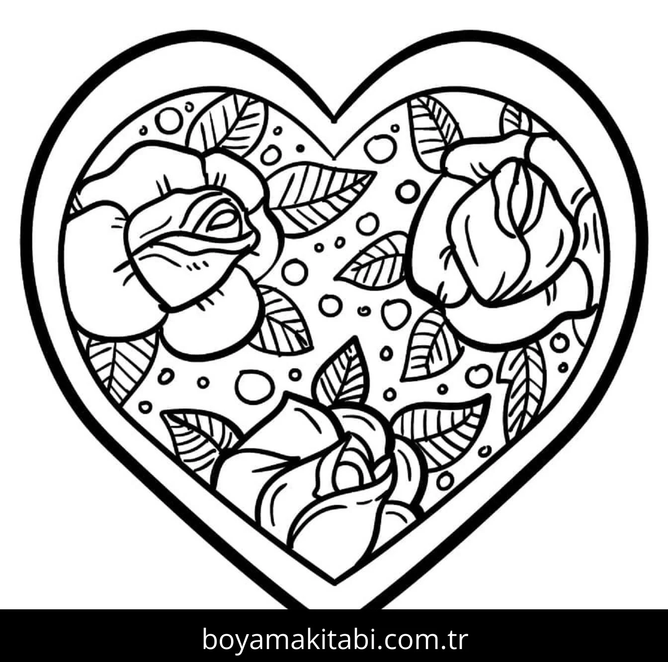Gül boyama sayfası – ücretsiz yazdır, boyama etkinliği