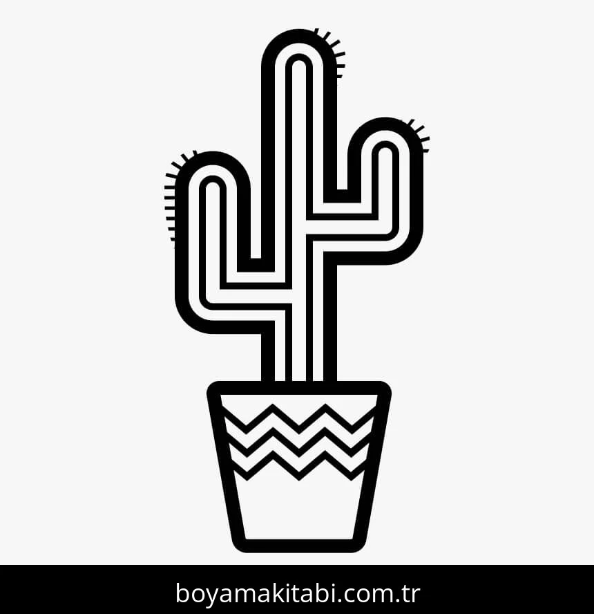 Kaktüs boyama sayfası #63 – yaratıcı sanat çalışması, eğlenceli etkinlik