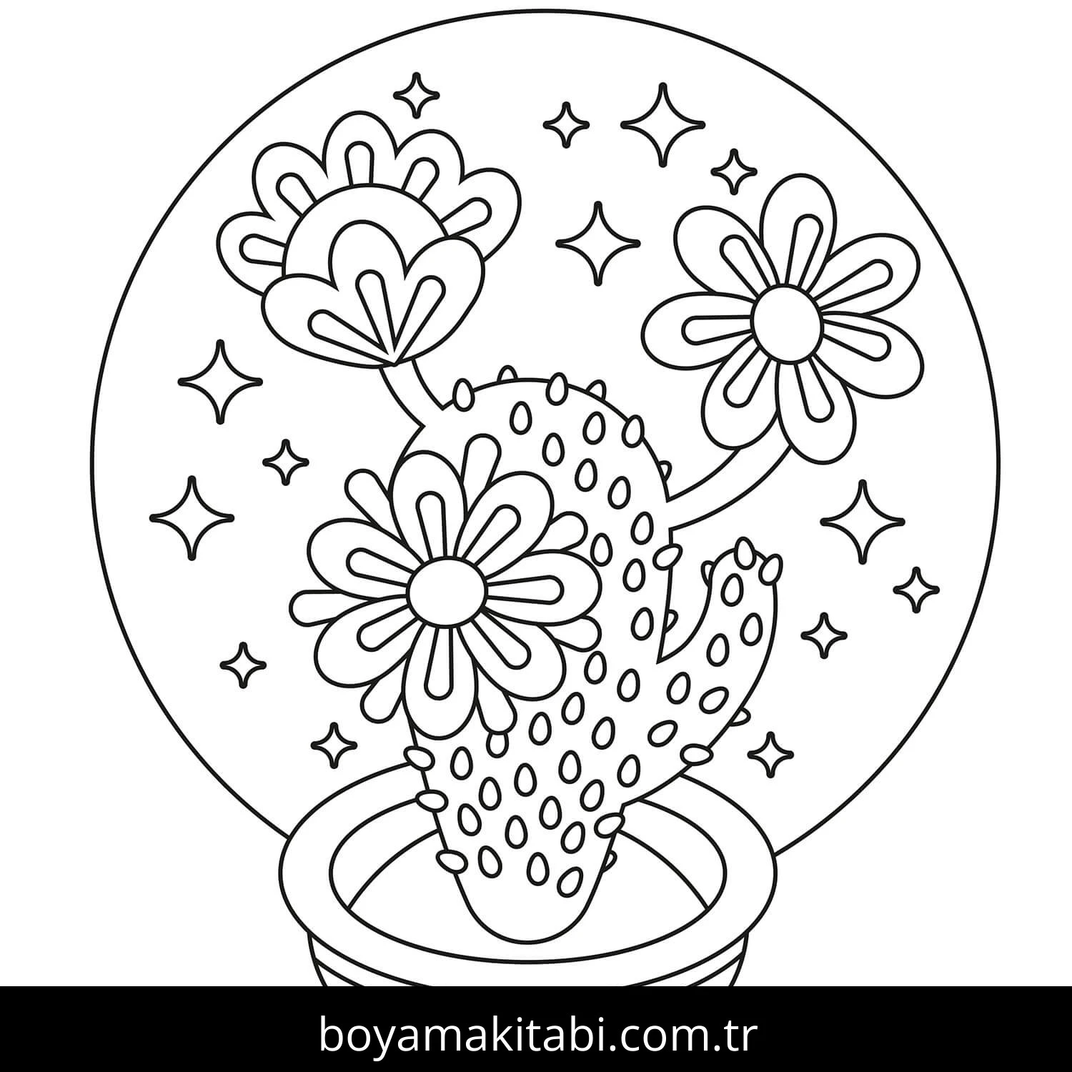 Kaktüs boyama sayfası #90 – doğum günü partisi aktivitesi, ekran süresine alternatif