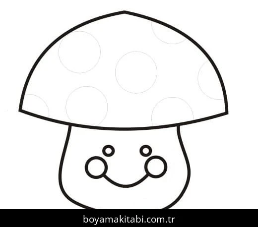 Mantar boyama sayfası – çocuk aktivitesi, PDF indir