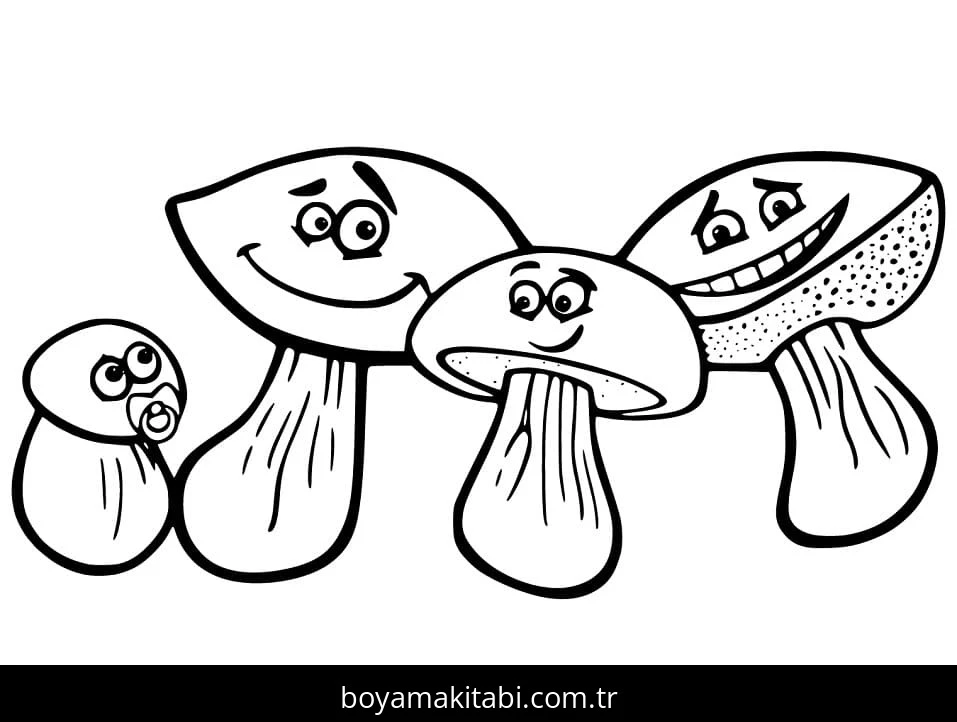 Mantar boyama sayfası – yaratıcılığı geliştirir, keyifli zaman