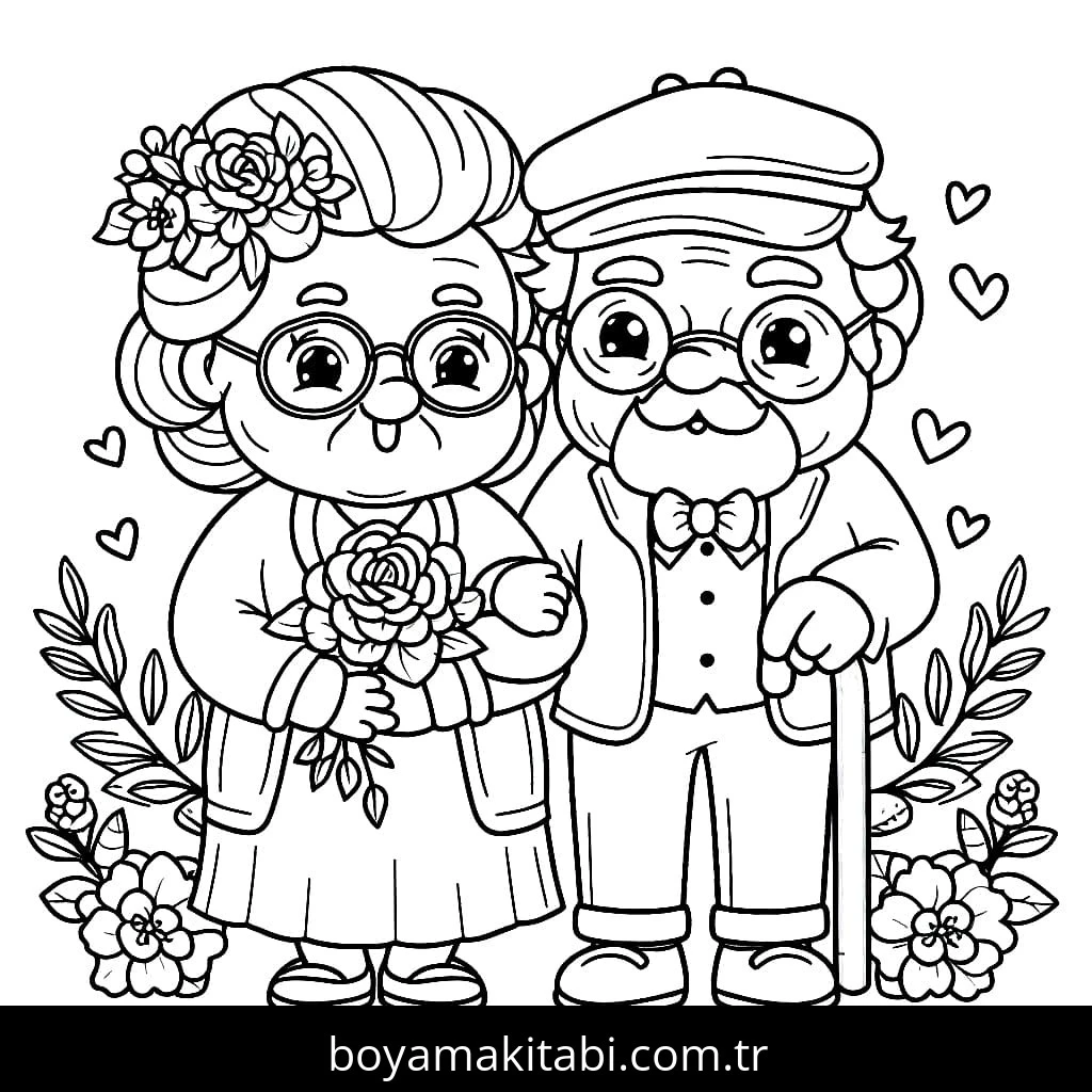 Büyükanne ve Büyükbaba Boyama