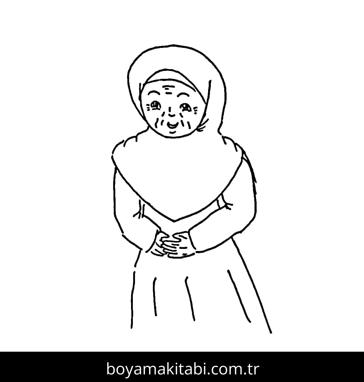 Büyükanne boyama sayfası – çocuklar için, çizgi film temalı