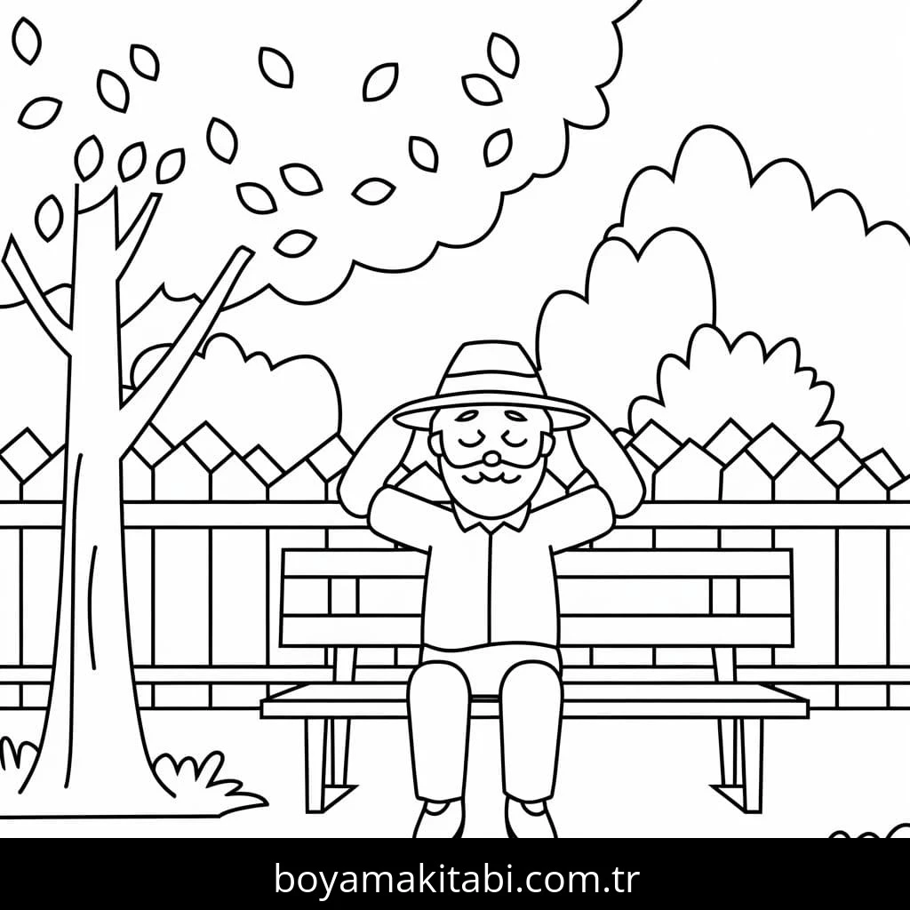 Büyükbaba boyama sayfası – sanatsal çalışma, çocuklar için