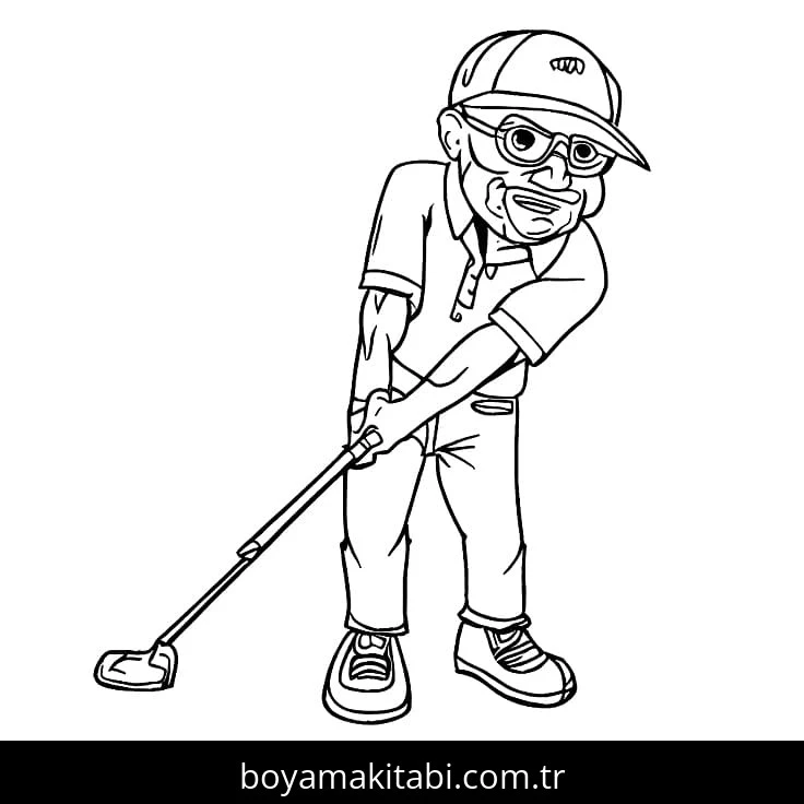 Büyükbaba boyama sayfası – sanatsal çalışma, çocuklar için