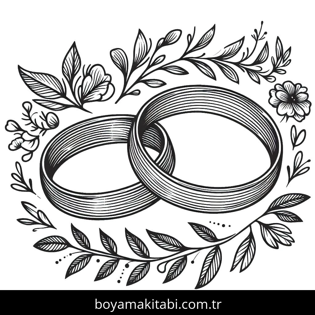 Yüzük boyama sayfası – çocuk aktivitesi, PDF indir