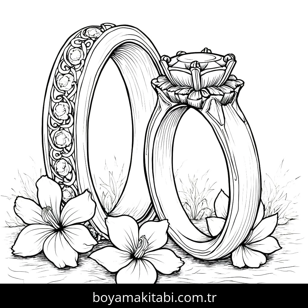 Yüzük boyama sayfası – boyama çalışması, yaratıcılığı geliştirir