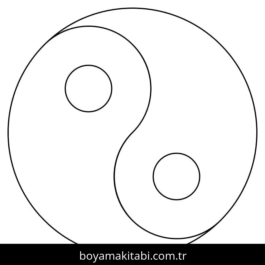 Yin Yang boyama sayfası – keyifli zaman, renkli çizimler