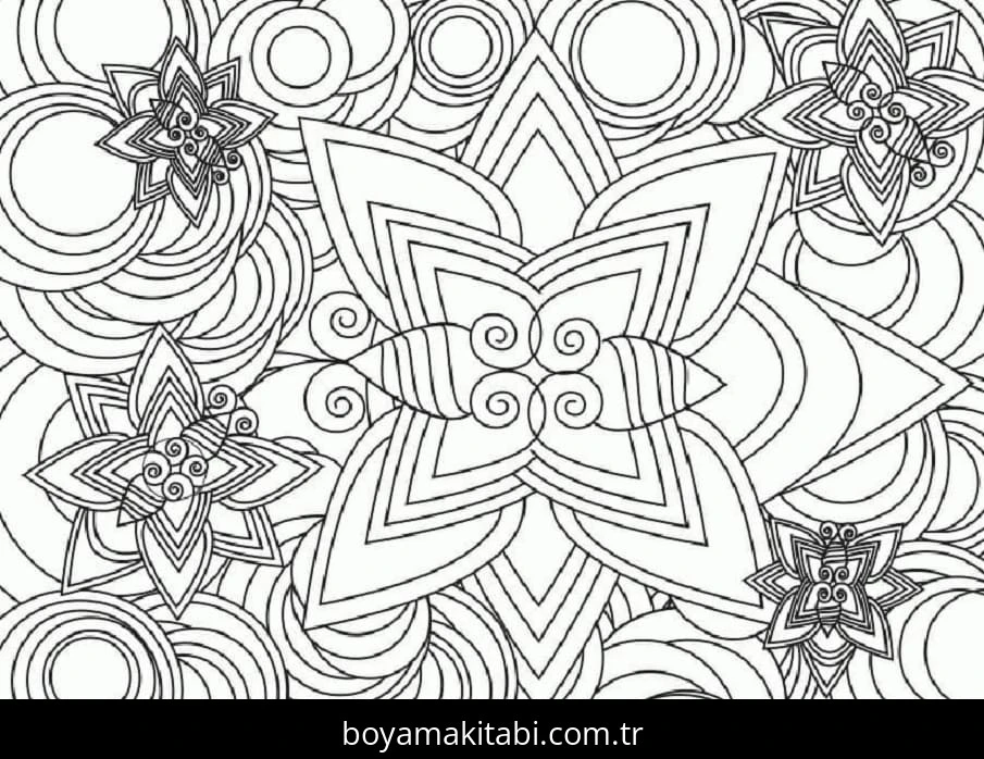 Soyut boyama sayfası – ücretsiz yazdır, boyama etkinliği