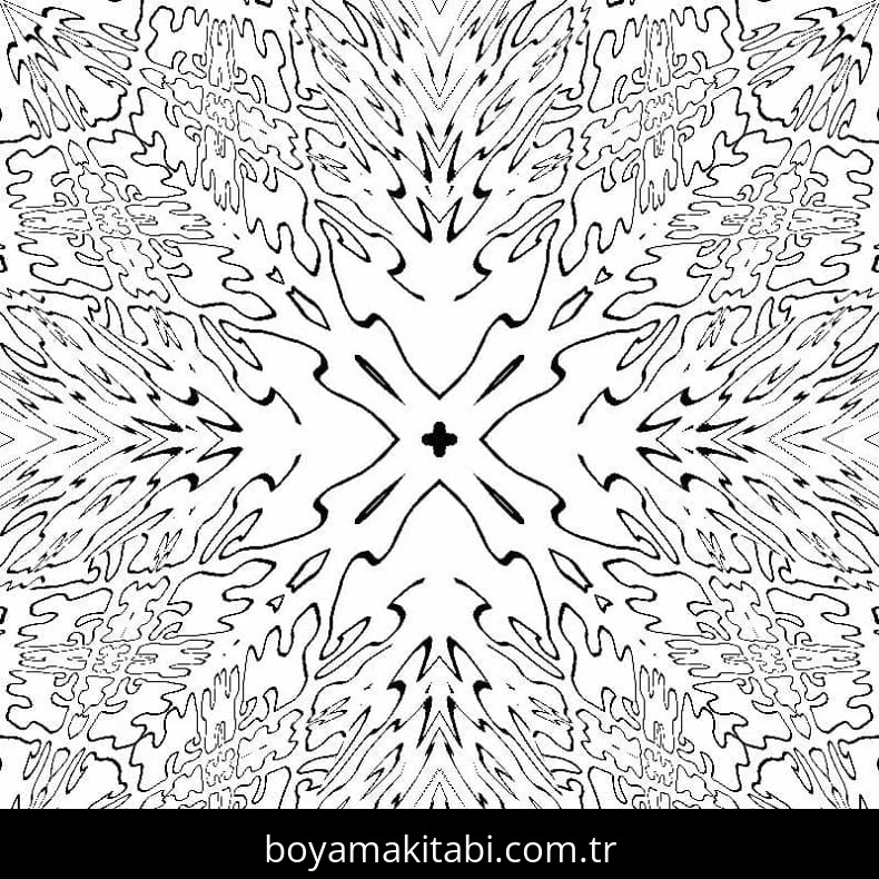 Soyut boyama sayfası – kolay boyama, eğitici aktivite