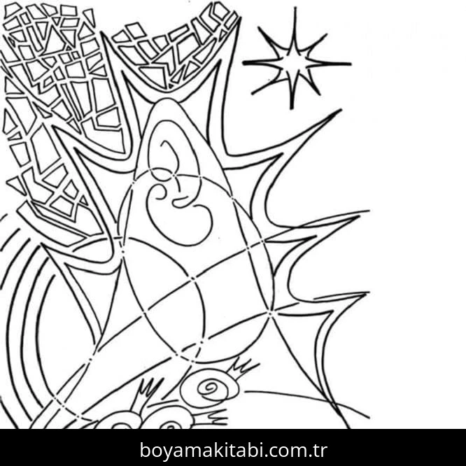 Soyut boyama sayfası – eğlenceli etkinlik, el becerilerini geliştirir
