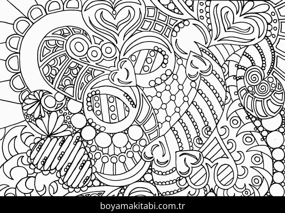 Soyut boyama sayfası – boyama etkinliği, çocuk aktivitesi
