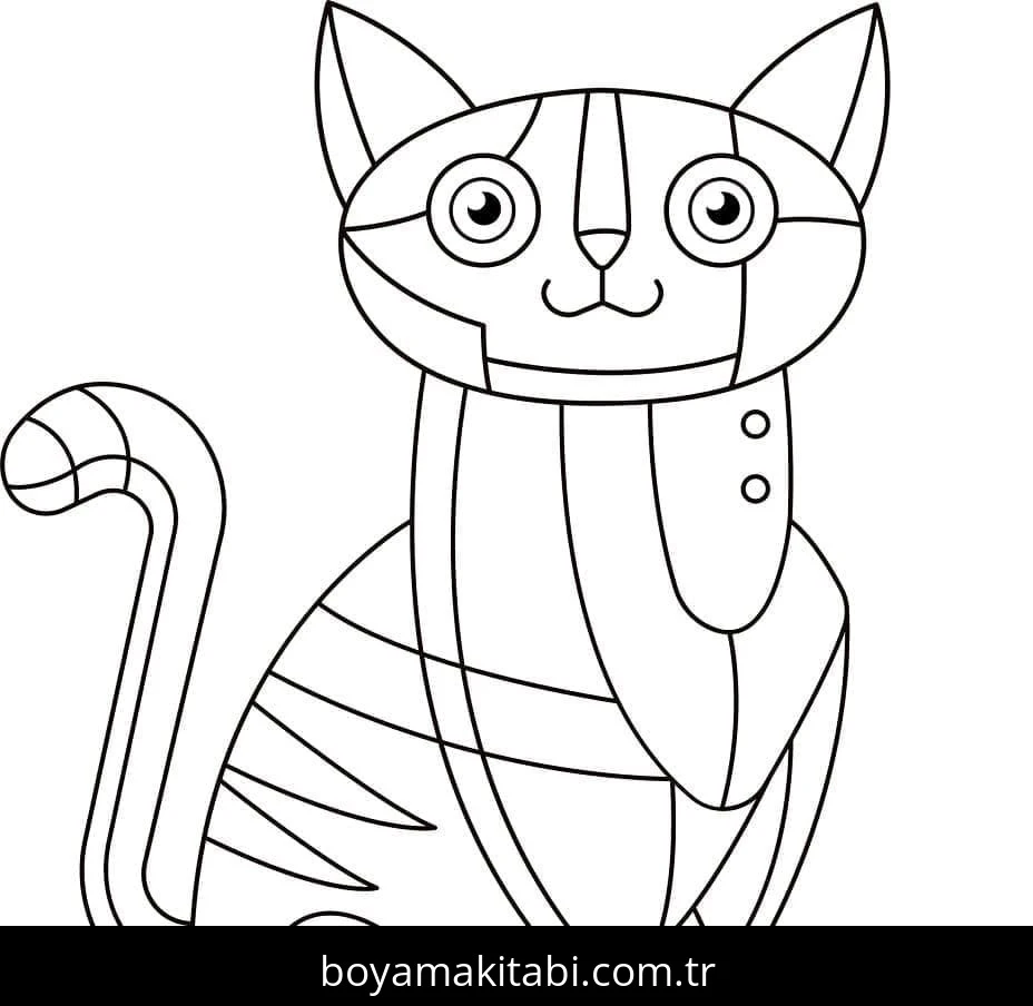 Soyut boyama sayfası – basit çizim, kolay boyama