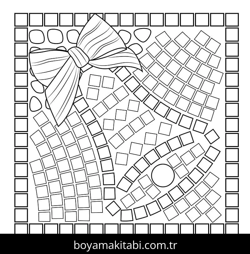 Mozaik boyama sayfası – el becerilerini geliştirir, boyama çalışması