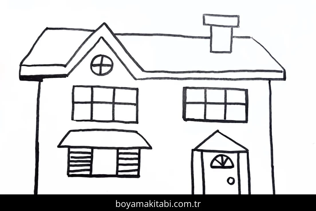 Evler boyama sayfası – boyama çalışması, yaratıcılığı geliştirir