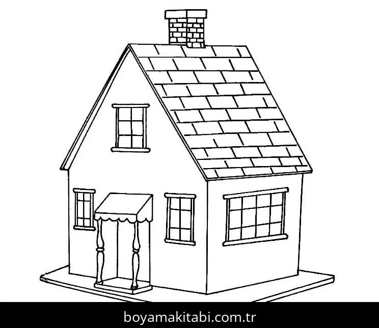Evler boyama sayfası – yaratıcılık, eğlenceli etkinlik