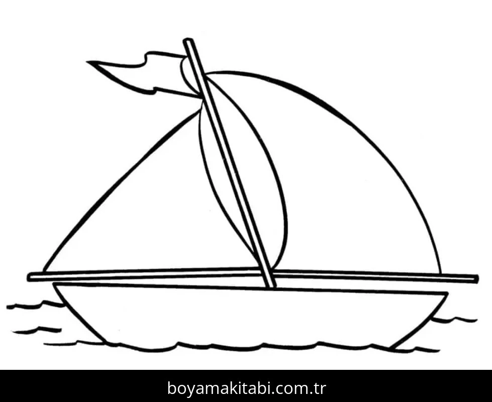 Gemi boyama sayfası – kolay boyama, eğitici aktivite