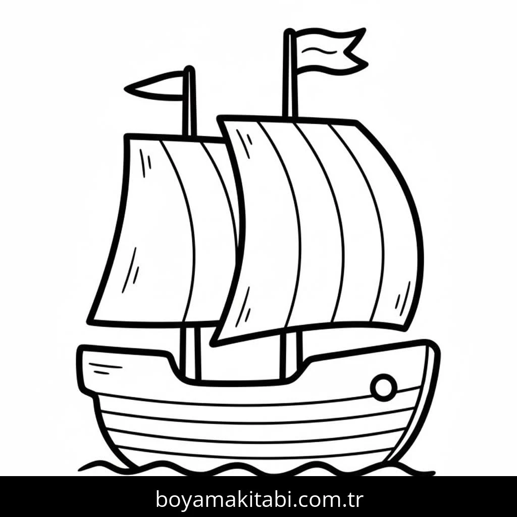 Gemi boyama sayfası – ücretsiz yazdır, boyama etkinliği