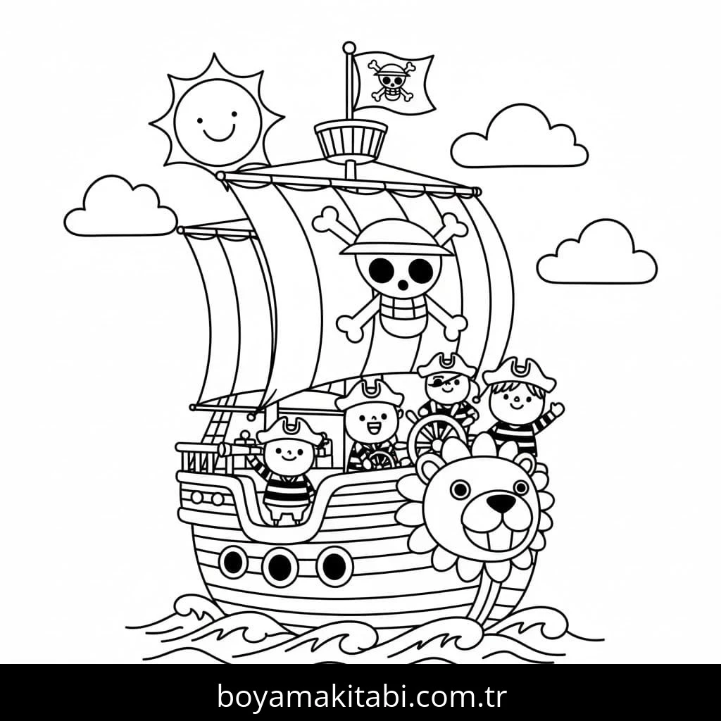 Gemi boyama sayfası – eğitici aktivite, yaratıcılık