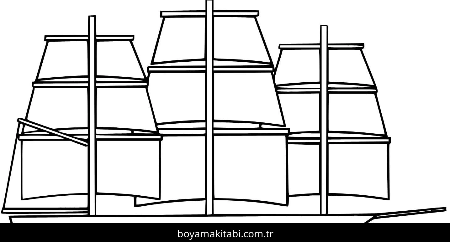 Gemi boyama sayfası – okul öncesi, evde etkinlik