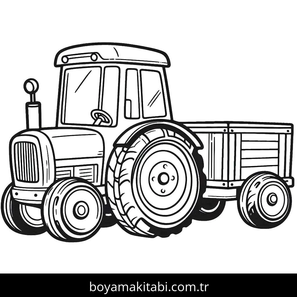 Traktör boyama sayfası – okul öncesi, evde etkinlik