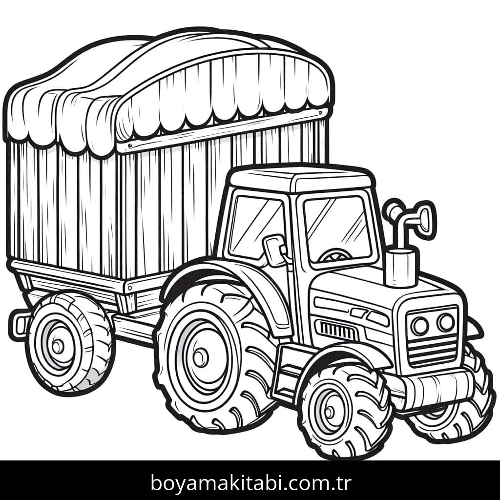 Traktör boyama sayfası – yaratıcılığı geliştirir, keyifli zaman