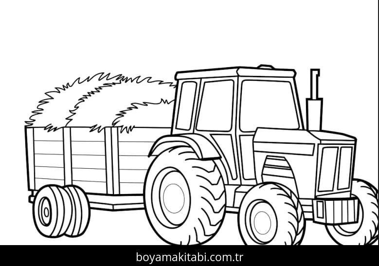 Traktör boyama sayfası – eğitici aktivite, yaratıcılık