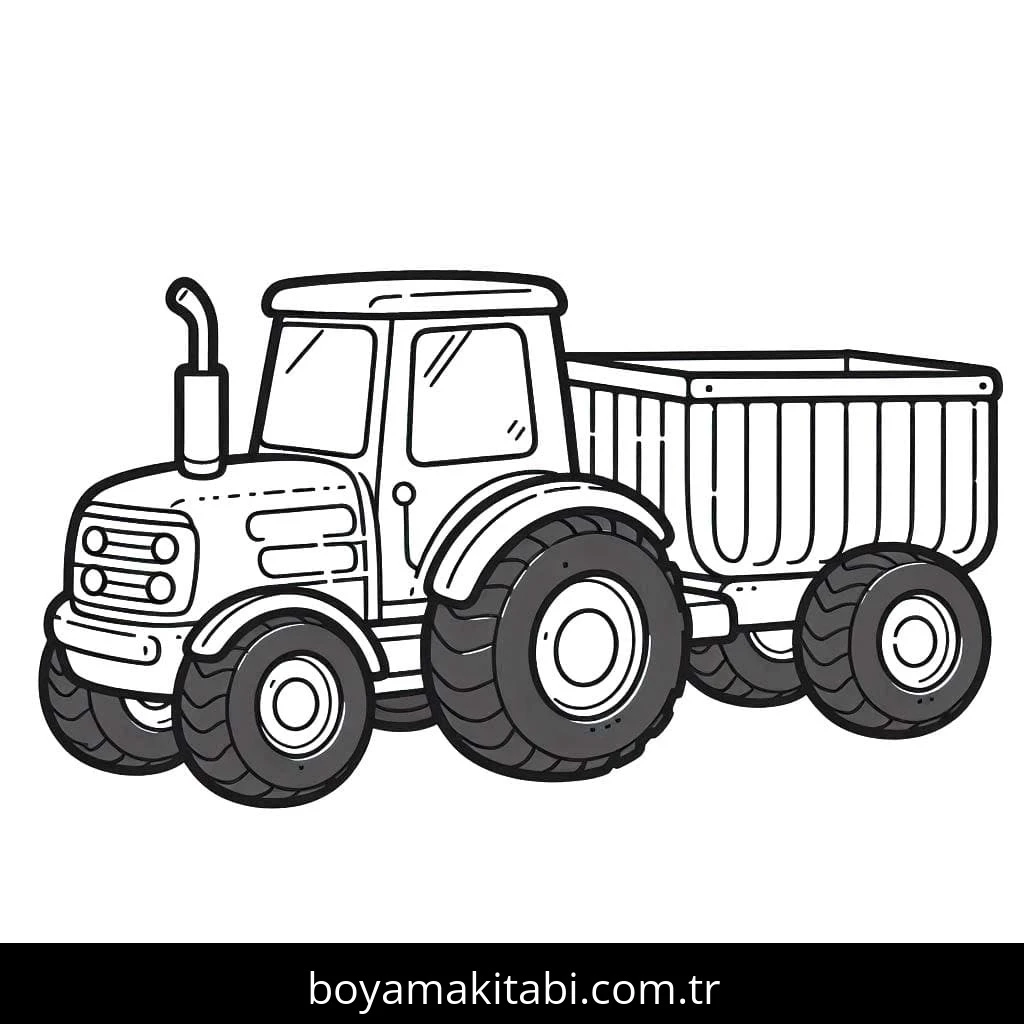 Traktör boyama sayfası – yaratıcılık, eğlenceli etkinlik