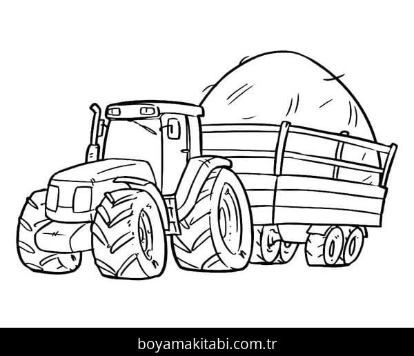 Traktör boyama sayfası – boyama çalışması, yaratıcılığı geliştirir