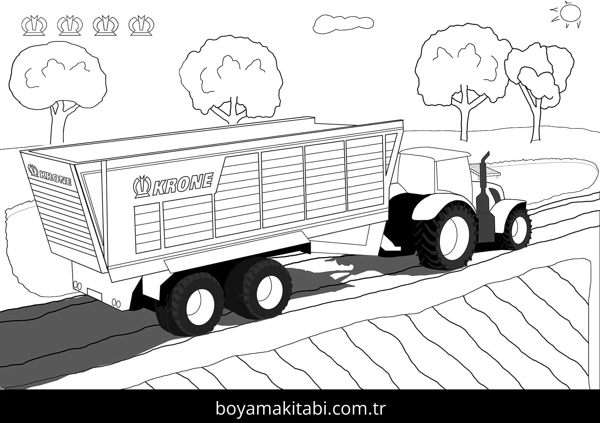 Traktör boyama sayfası – ücretsiz yazdır, boyama etkinliği