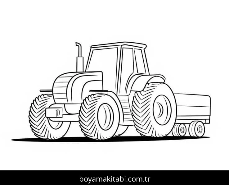 Traktör boyama sayfası – yaratıcılığı geliştirir, keyifli zaman