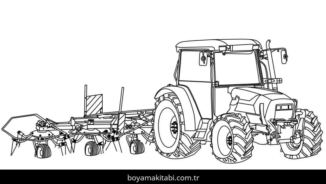 Traktör boyama sayfası – okul öncesi, evde etkinlik