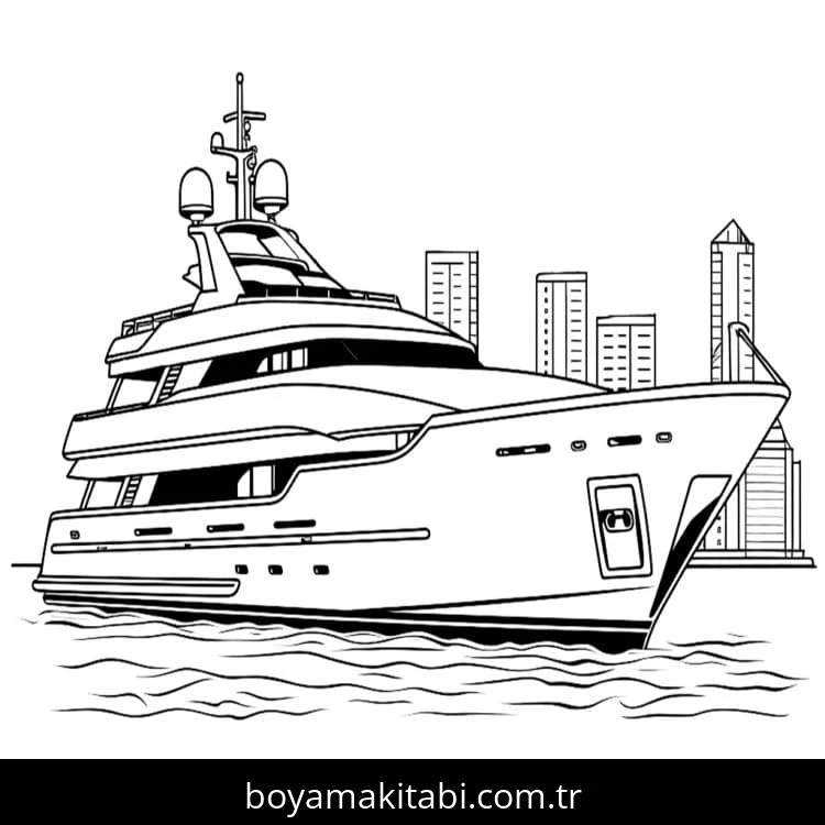 Yat boyama sayfası – keyifli zaman, renkli çizimler
