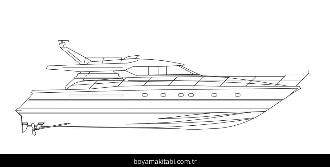 Yat boyama sayfası – çocuk aktivitesi, PDF indir