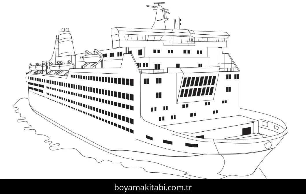 Yat boyama sayfası – sanatsal çalışma, çocuklar için