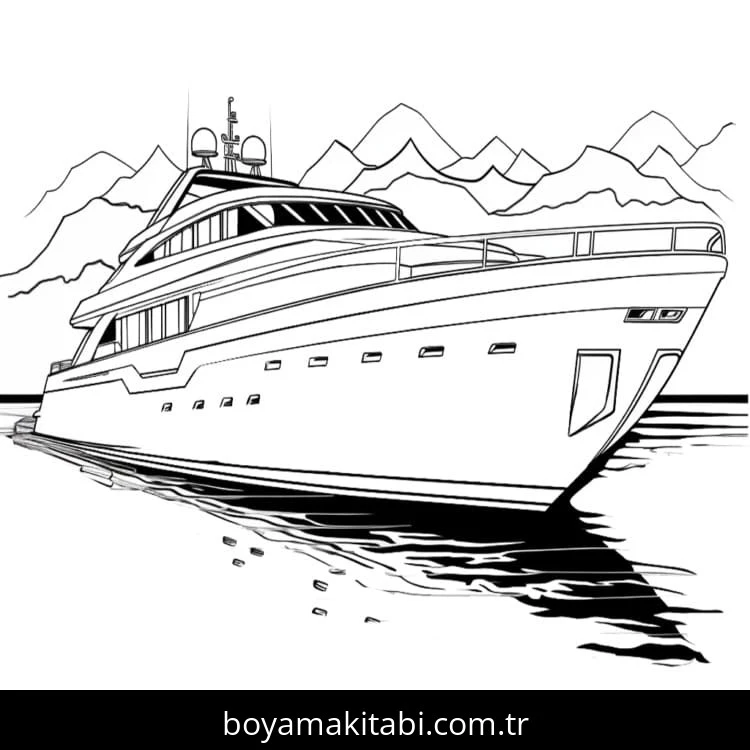 Yat boyama sayfası – basit çizim, kolay boyama