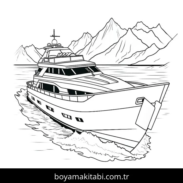 Yat boyama sayfası – renkli çizimler, okul öncesi