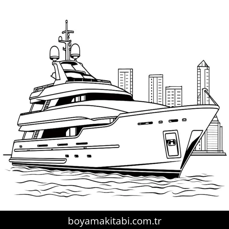 Yat boyama sayfası – çocuklar için, çizgi film temalı