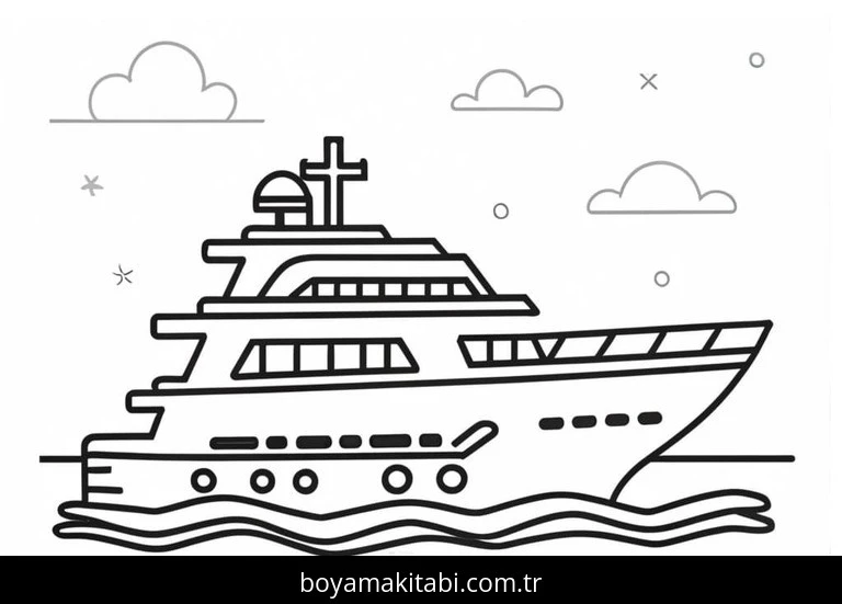 Yat boyama sayfası – boyama etkinliği, çocuk aktivitesi